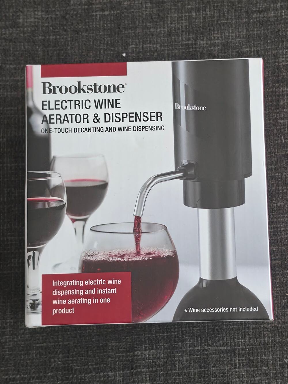 Brookstone Electric Wine Aerator & Dispenser TYPE-C Rechargeable New Sealed Box